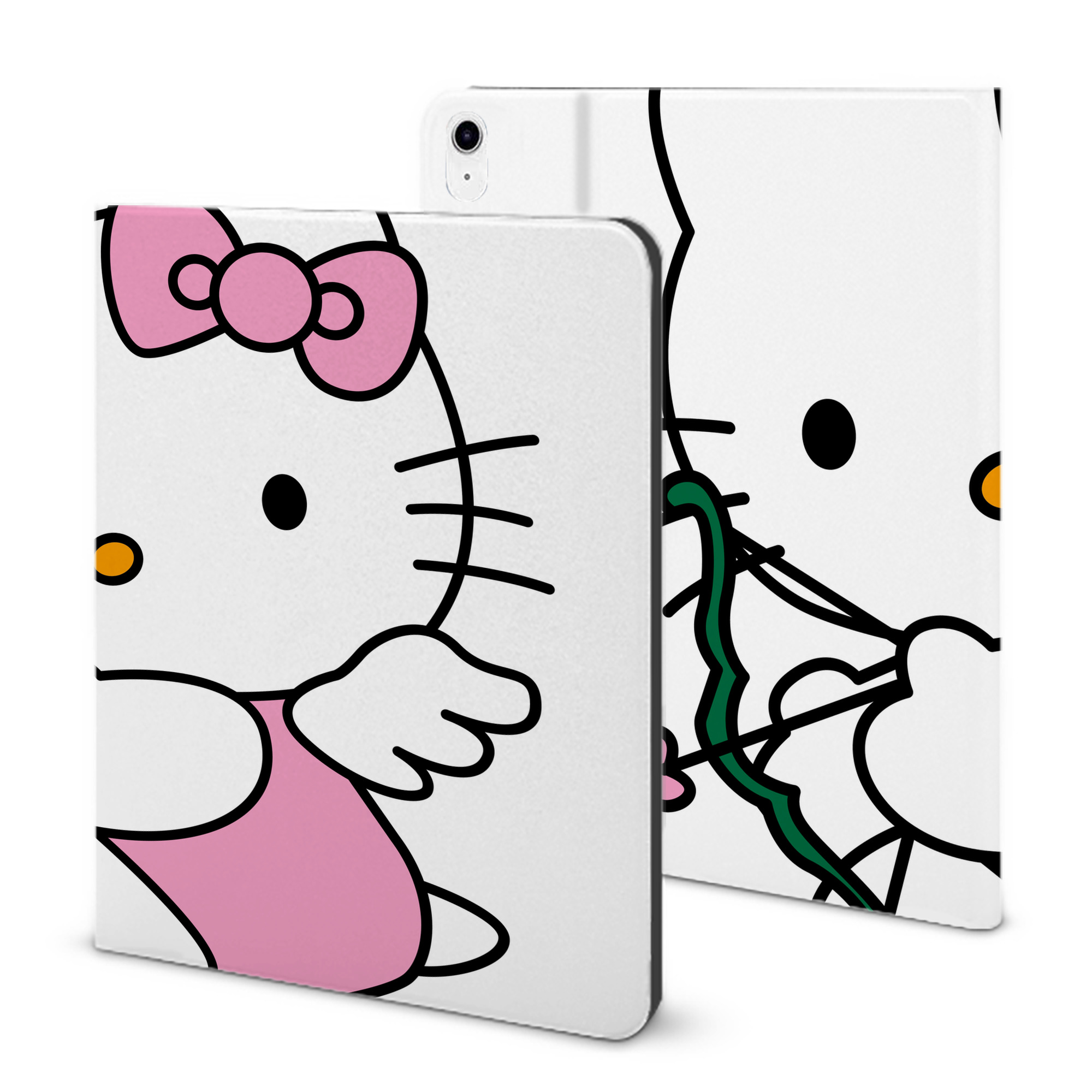 （画像用） Hello Kitty ハローキティ IPad ケース ブック型 PUレザー TPU 耐衝撃 軽量 薄型 ペン収納なし 全面保護 IPad 各モデル対応